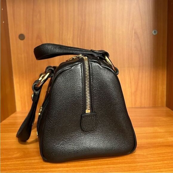 MCM Black Leather Satchel with Gold Details - Picture 4 of 12